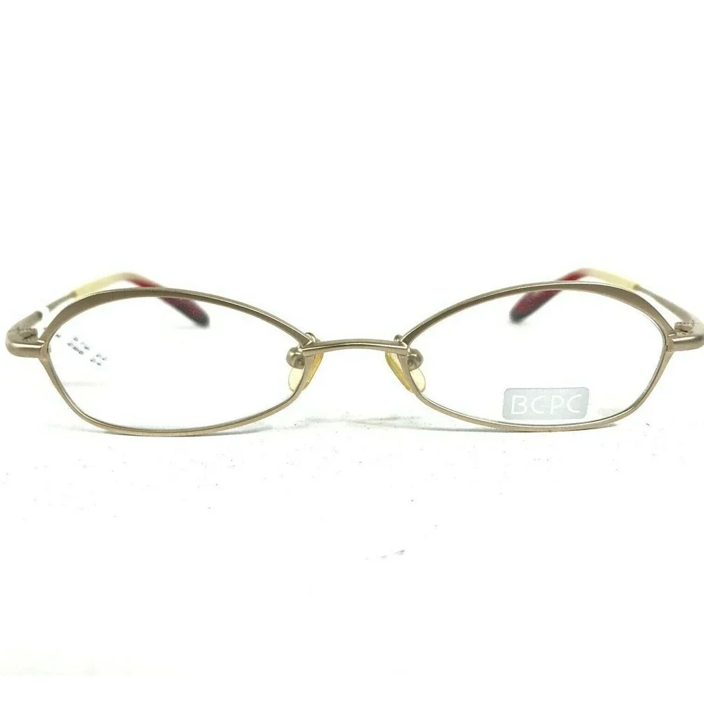BCPC BP-149 COL.03 Eyeglasses Frames Red Gold Round Oval Full Rim 47-17-134